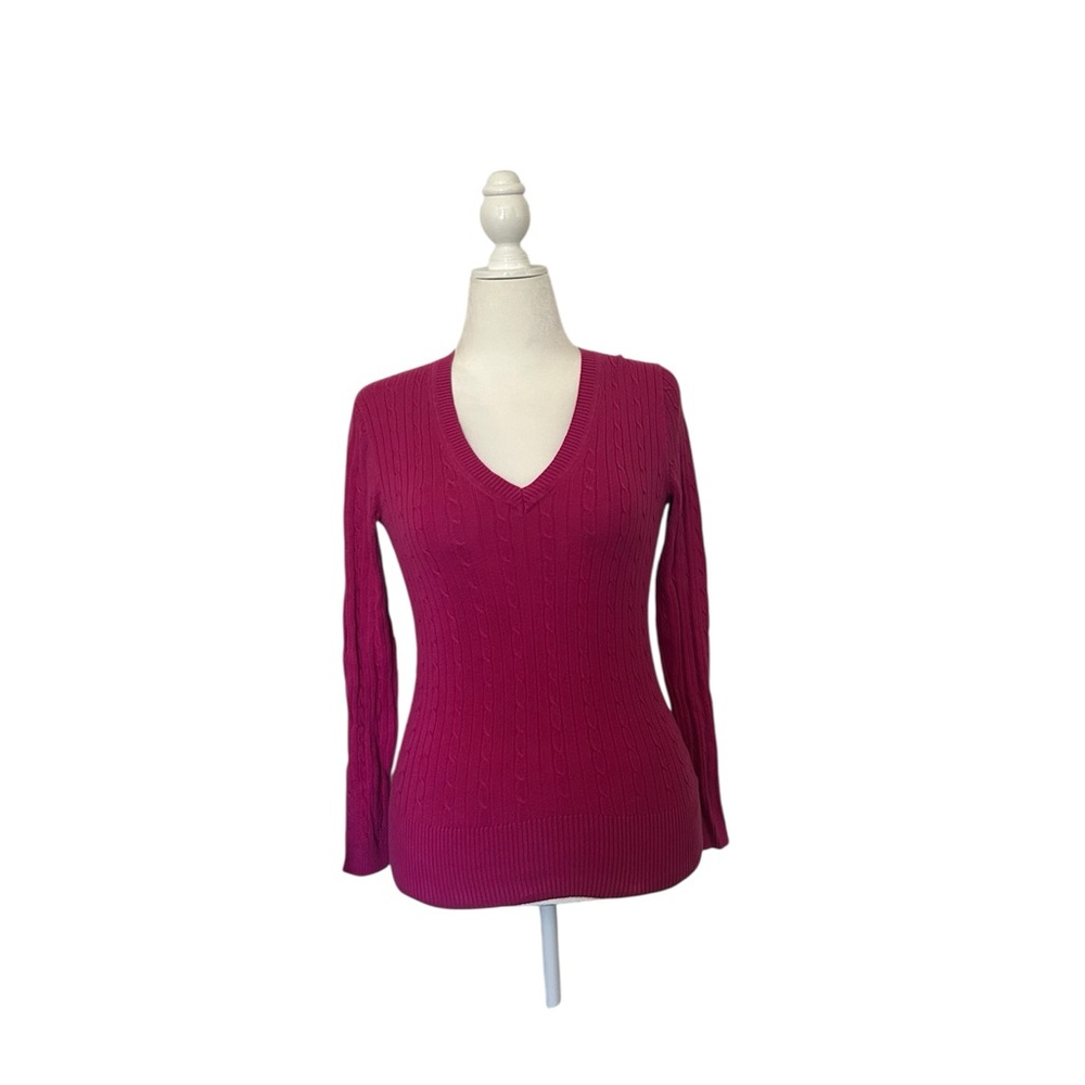 Tommy Hilfiger Fuchsia Cable Knit Sweater